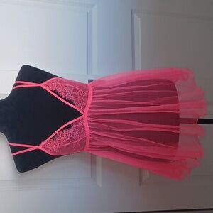 NWT ** Victoria's Secret Neon Pink Sheer Mesh Babydoll Chemise ** Sz XS